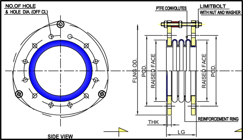PTFE Lined Expansion Joint Bellows