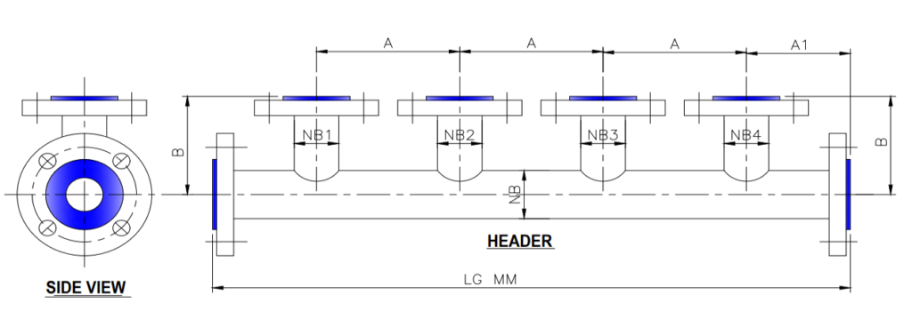 PTFE lined Header
